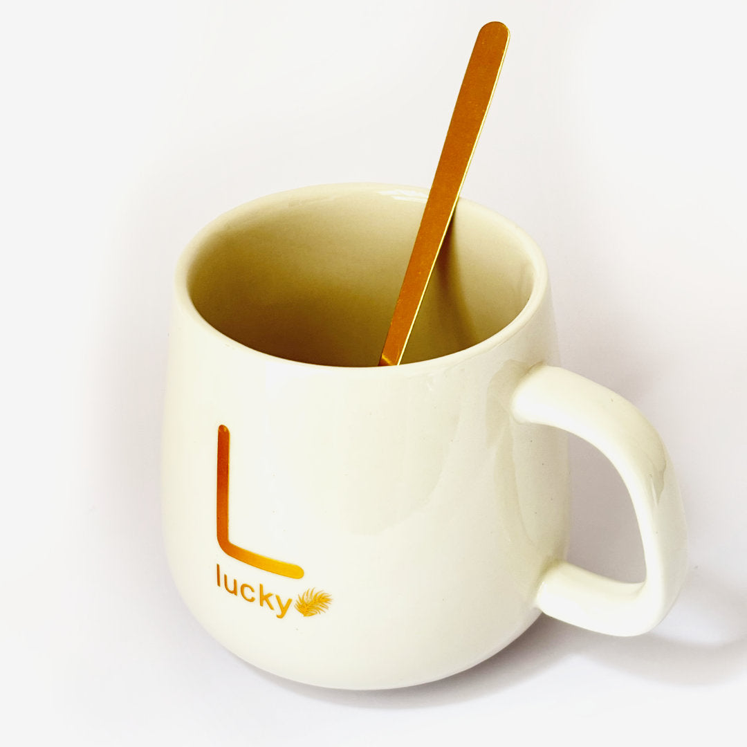 Taza Blanca con Base Calentadora, Tapa y Cuchara