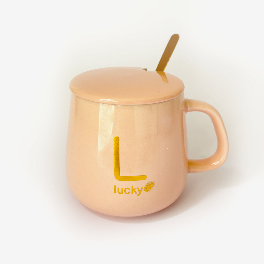 Taza Rosada con Base Calentadora, Tapa y Cuchara
