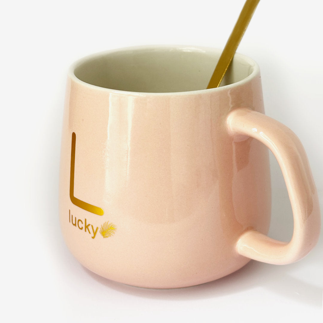 Taza Rosada con Base Calentadora, Tapa y Cuchara