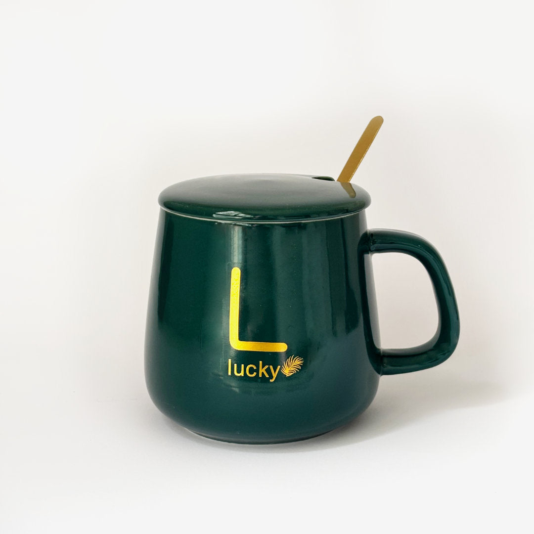 Taza Verde con Base Calentadora, Tapa y Cuchara