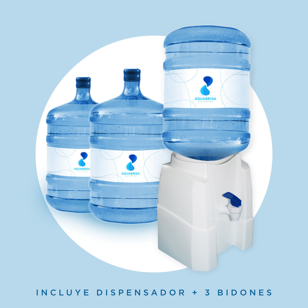 Pack Bienvenida Agua Brisa: Bidones + Dispensador + Envío Gratis