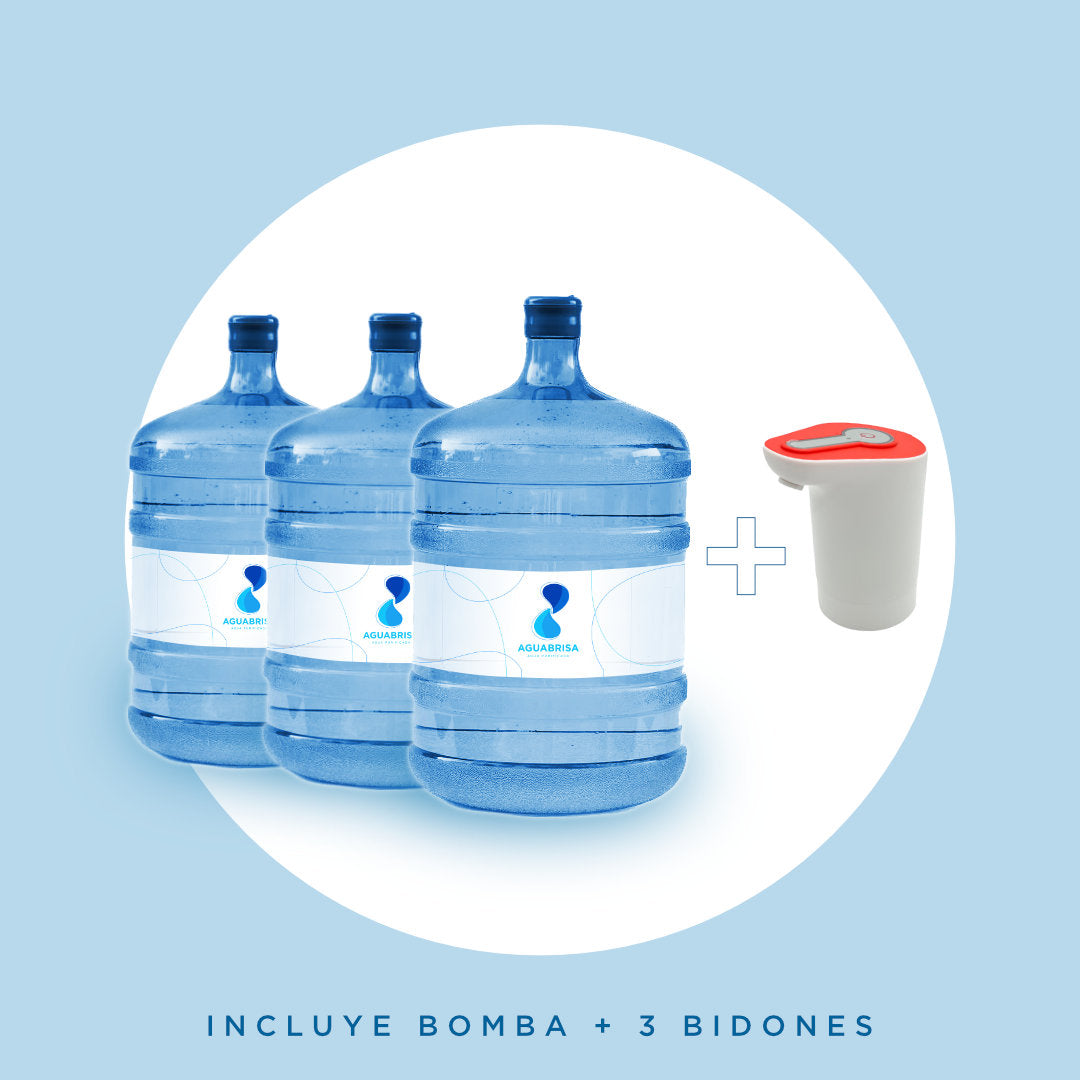 Pack Bienvenida Agua Brisa: Bidones + Bomba Roja + Envío Gratis
