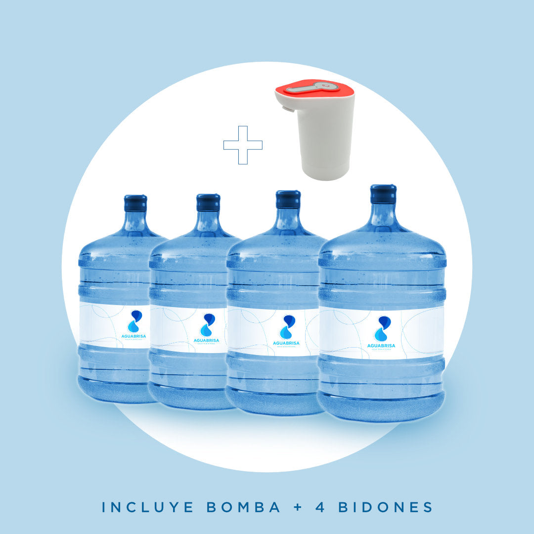 Pack Bienvenida Agua Brisa: Bidones + Bomba Roja + Envío Gratis