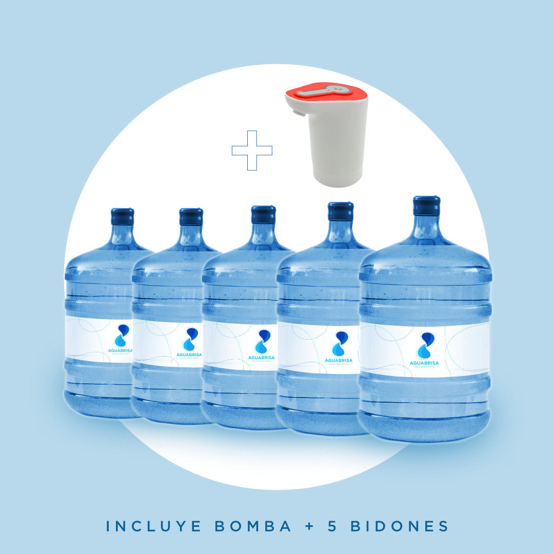 Pack Bienvenida Agua Brisa: Bidones + Bomba Roja + Envío Gratis