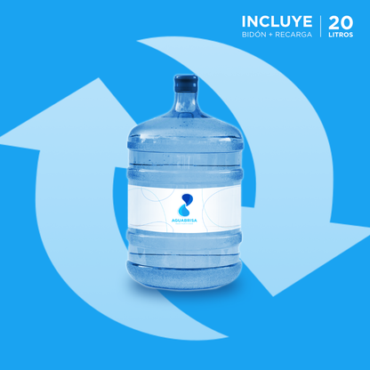 Recarga de Agua Purificada 20L con Bidón Incluido