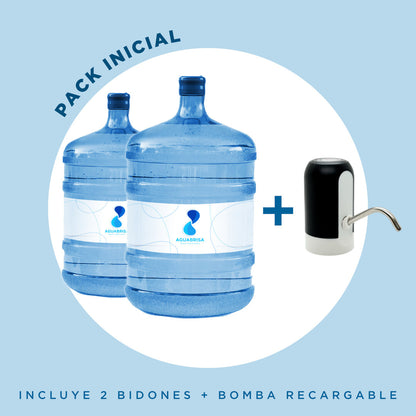 Pack Bienvenida Agua Brisa: Bidones + Bomba Negra + Envío Gratis