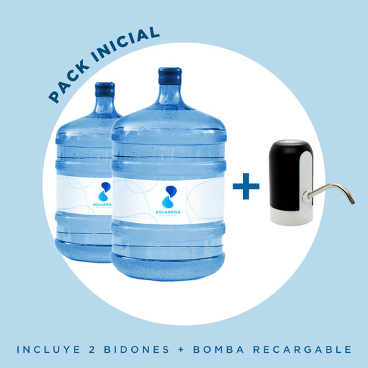 Pack Bienvenida Agua Brisa: Bidones + Bomba Negra + Envío Gratis