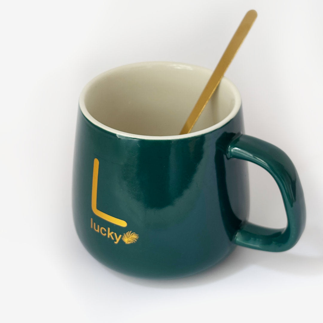 Taza Verde con Base Calentadora, Tapa y Cuchara