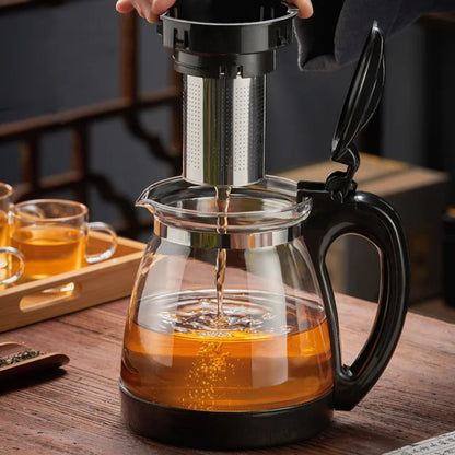 Tetera de vidrio con 4 tazas