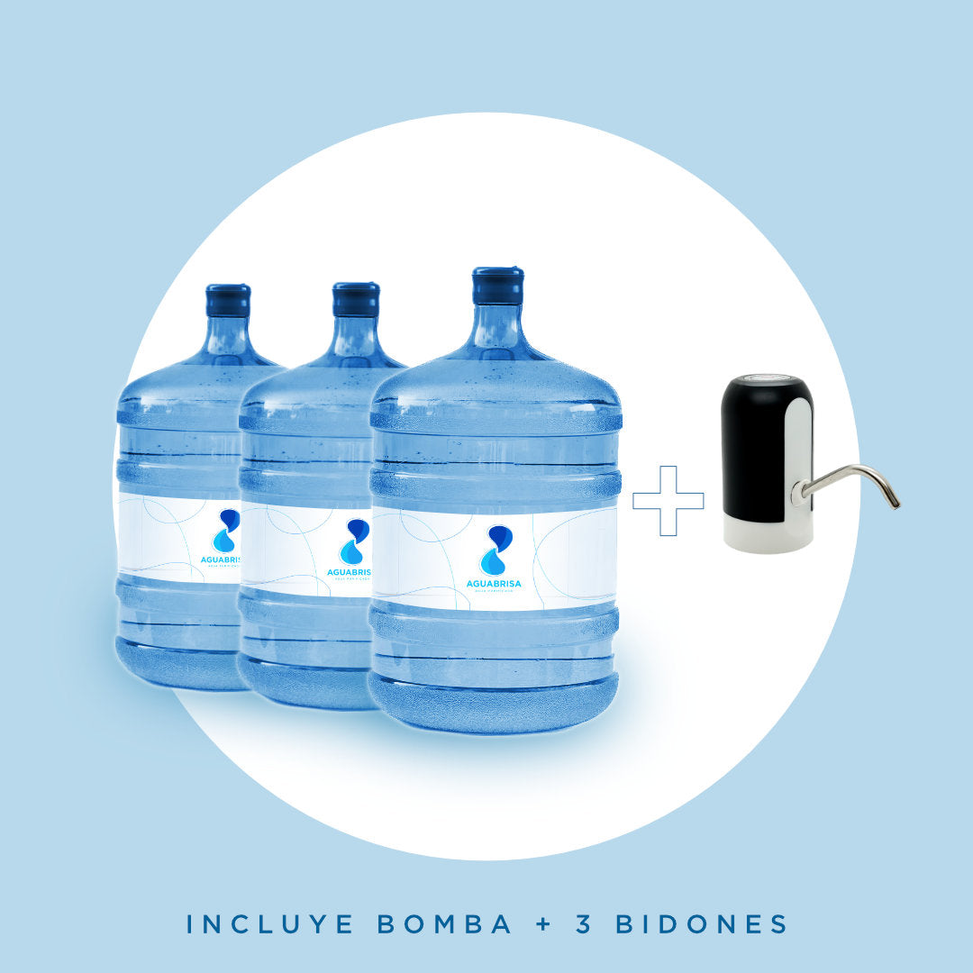 Pack Bienvenida Agua Brisa: Bidones + Bomba Negra + Envío Gratis