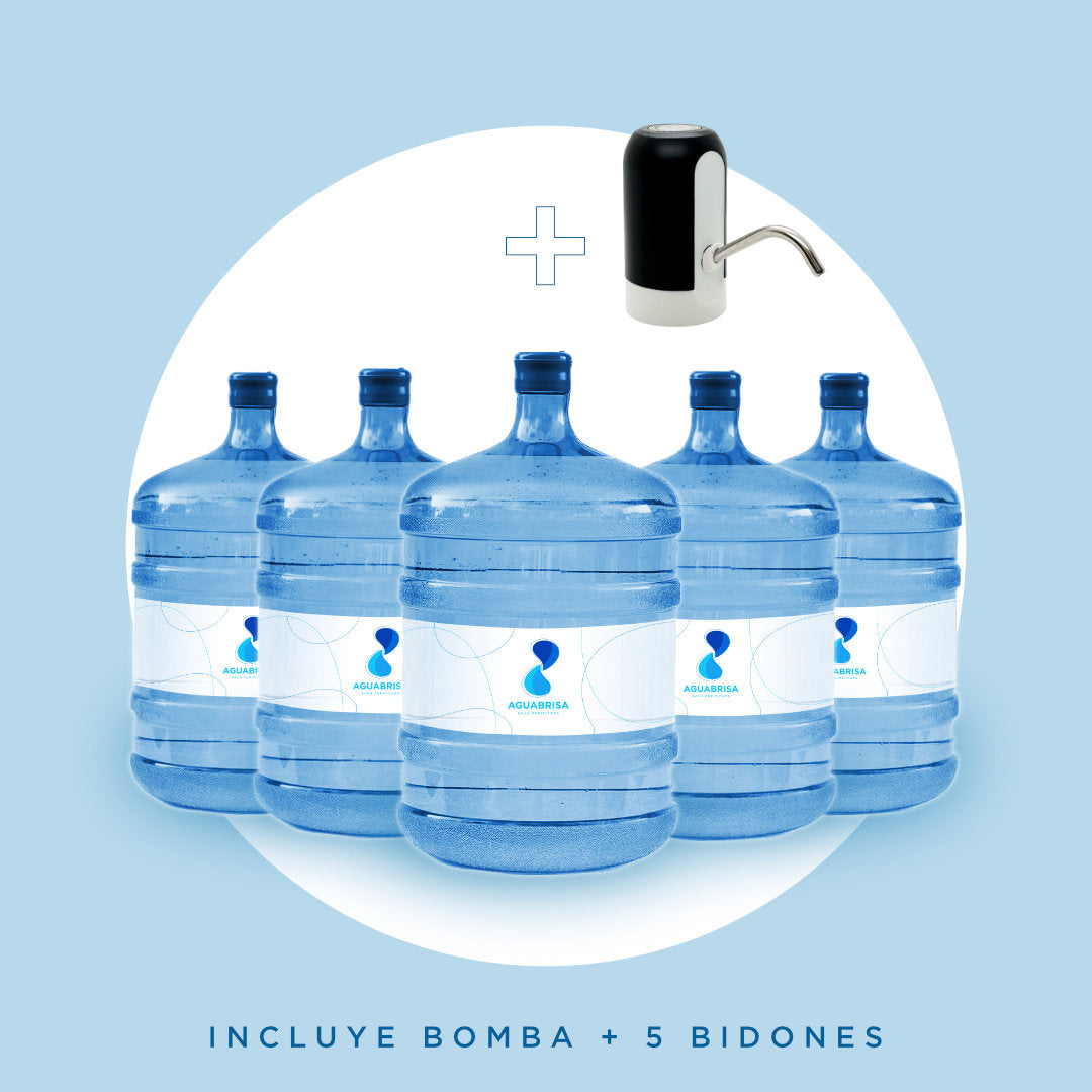 Pack Bienvenida Agua Brisa: Bidones + Bomba Negra + Envío Gratis
