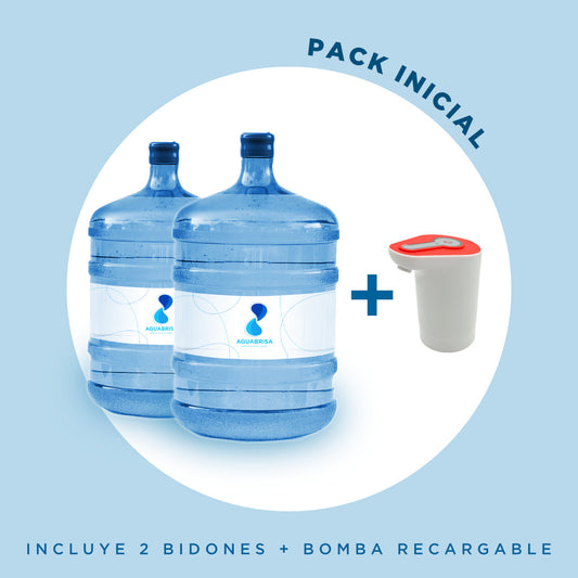 Pack Bienvenida Agua Brisa: Bidones + Bomba Roja + Envío Gratis